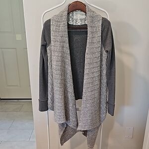 Anthropologie Gray Open Front Cardigan Sweater